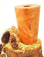 Image of an Cherry hollow vessel made by Chris Rymer of Inside Out Wood Art